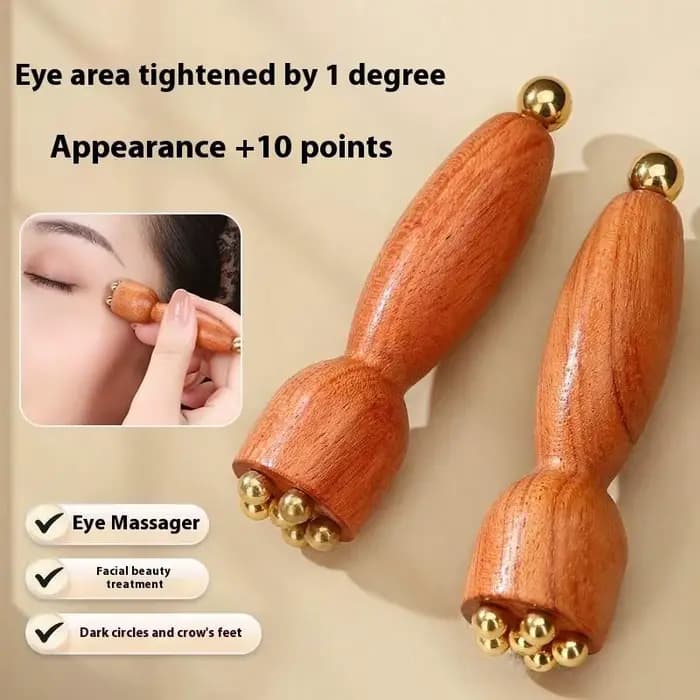 Bâton de Massage des yeux Lotus en laiton, outil Gua Sha pour le visage, outil portatif pour la Rela