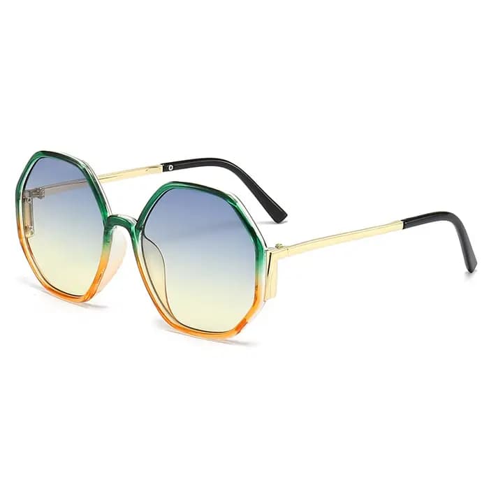 Lunettes de soleil hexagonales pour hommes et femmes, lunettes de soleil carrées irrégulières, nuanc