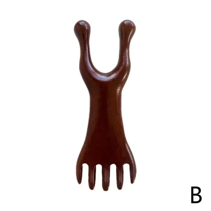Peigne de Massage à cinq pattes en bois de santal naturel, bois de cerf, méridiens, dragage du cuir