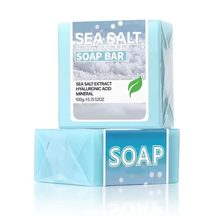 Savon aux huiles essentielles fait à la main au sel de mer, savon nettoyant et hydratant pour la pea