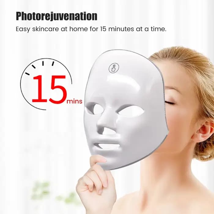 Masque facial LED rechargeable 7 couleurs LED thérapie photonique