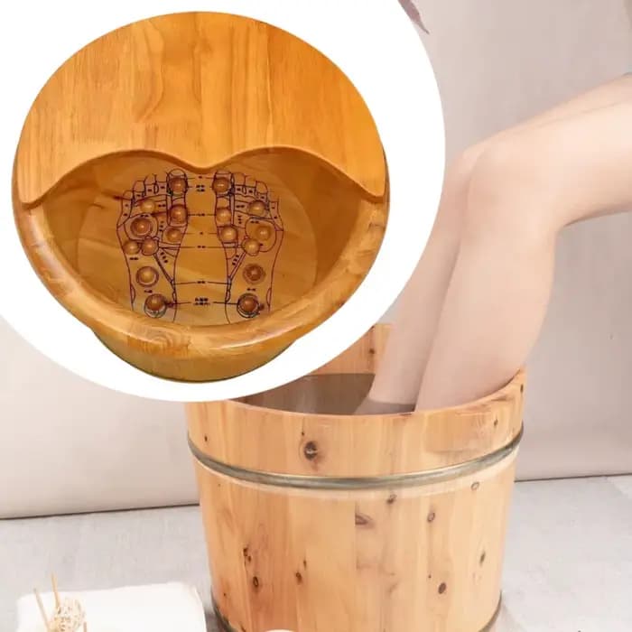 Baignoire de pieds en bois avec Massage