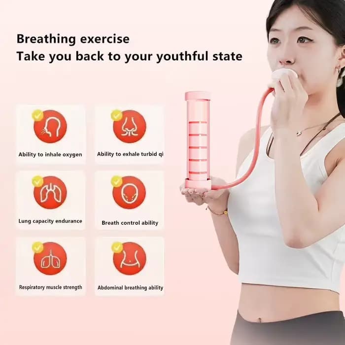 1 ensemble dispositif d'exercice respiratoire entraîneur de muscles abdominaux haltère de respiration profonde hommes