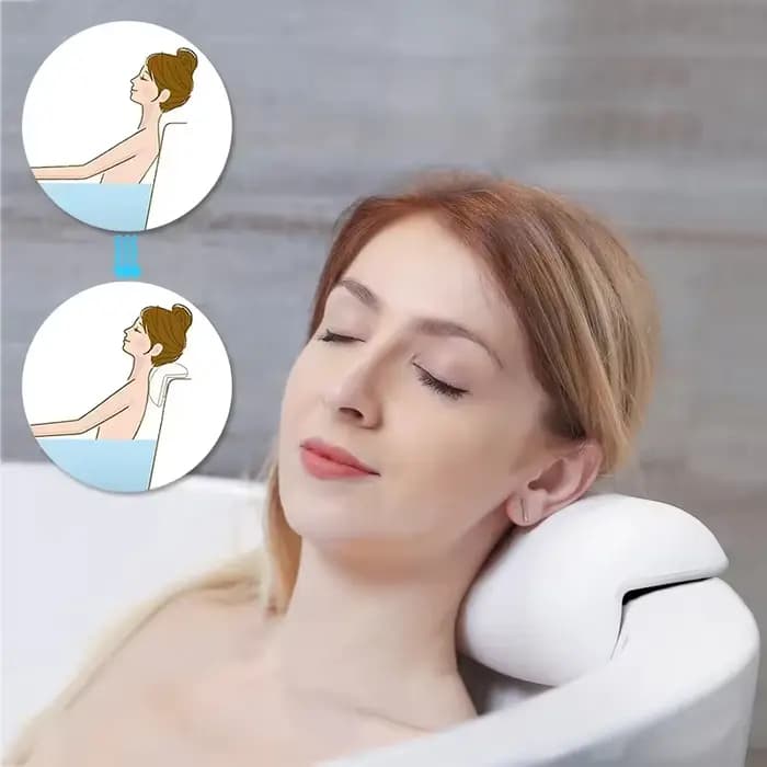 Oreiller de bain imperméable et antidérapant pour spa – Coussin rembourré en mousse à mémoire de forme pour la tête et
