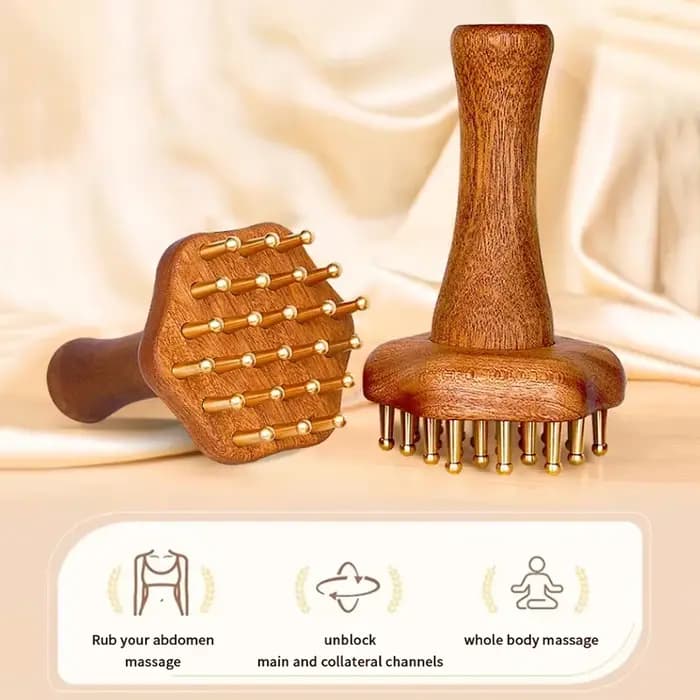 Peigne de Massage Gua Sha à tête en cuivre
