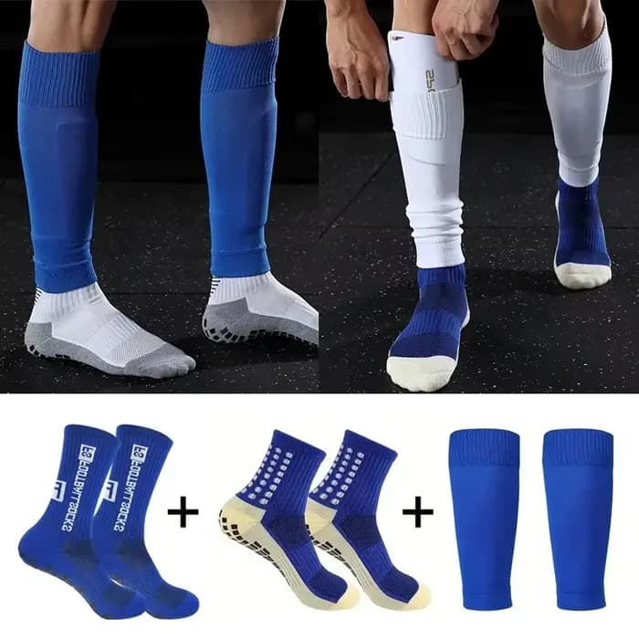 1-3 paires ensemble hommes Grip Football chaussettes genouillères mollet manches adulte jeunesse antidérapant jambe protège-tibia pour basket-ball Football Sports