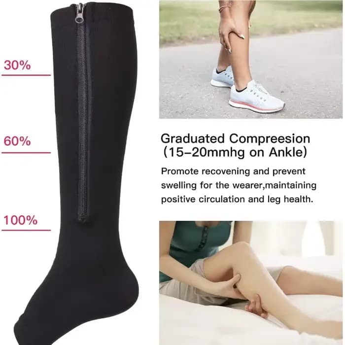 Chaussette de Compression médicale à fermeture éclair pour femmes et hommes