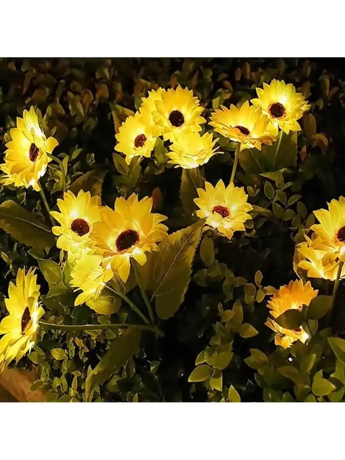 Lampe de tournesol à énergie solaire, LED étanche, pour l'extérieur, insertion au sol, lampe de pelouse, décoration de jardin, de cour