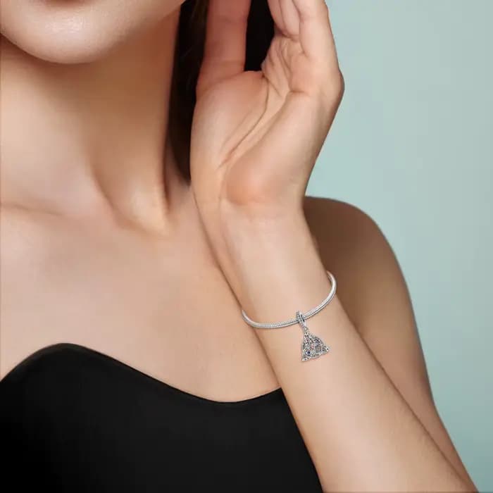 Breloques en argent sterling 925, pendentif nœud celtique, compatible avec les bracelets et colliers de marque, bijoux DIY pour femmes