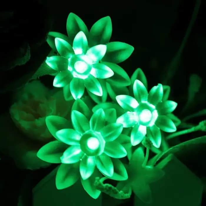 Guirlandes lumineuses solaires en forme de fleur de lotus, 100/50/20 LED, lumières féériques à double couche en forme de fleurs de cerisier pour jardin, clôture, patio, cour, Noël