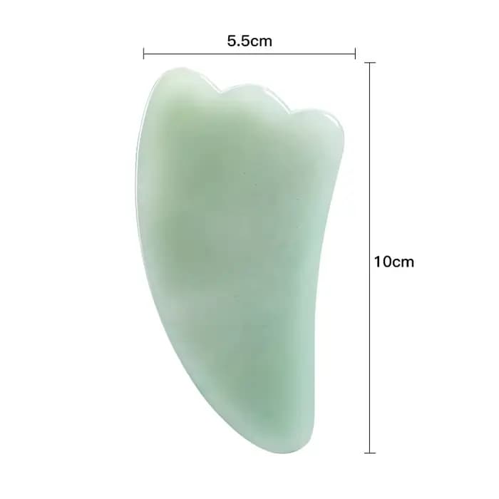 Masseur facial Gua Sha en jade naturel pour le contour lymphatique