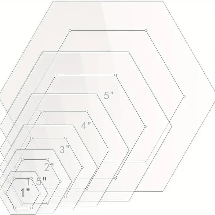 Ensemble de 6 gabarits de quilting hexagonaux, outil de couture multifonctionnel pour le quilting, la couture et les loisirs créatifs, pour les quilteurs professionnels et les amateurs.