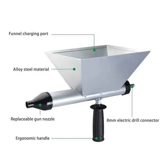 Pistolet de calfeutrage à mortier électrique automatique, outil de jointoiement portatif avec buse pour le remplissage du ciment et du coulis, bricolage et utilisation professionnelle