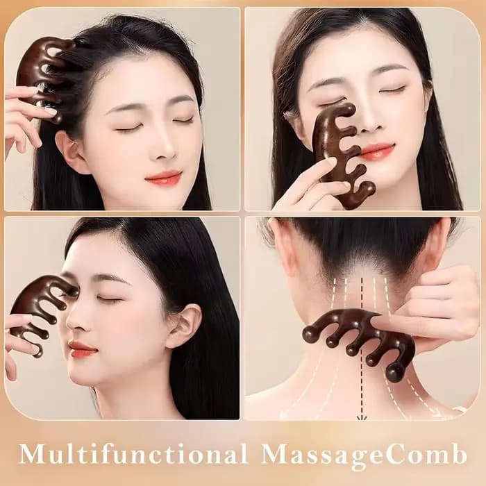 Peigne de massage à cinq pattes en bois de santal naturel