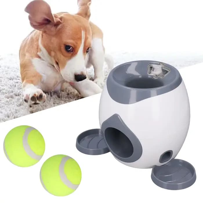 Jouets d'Alimentation de Balles de Tennis pour Chien, Machine avec 2 Balles pour Entraînement