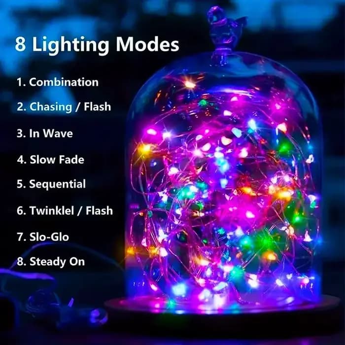 DegradLights-Guirxiété lumineuse solaire pour jardin, fil étanche, arbres de cour, fête de Noël, 8 modes