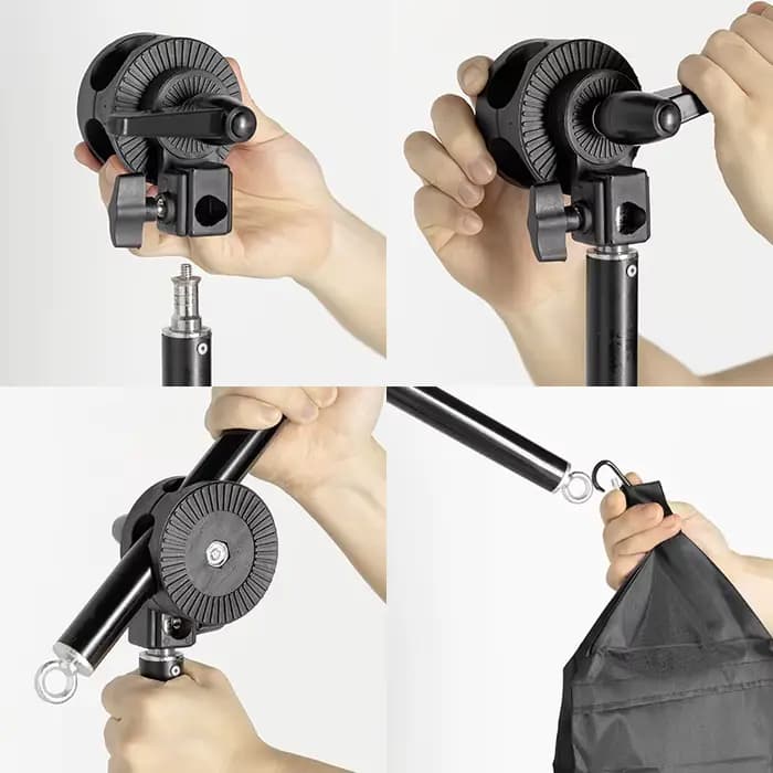 Bras de flèche télescopique pour Studio Photo, 75-140cm, 30 "-55", support transversal avec sac de sable pour Flash/ Speedlite
