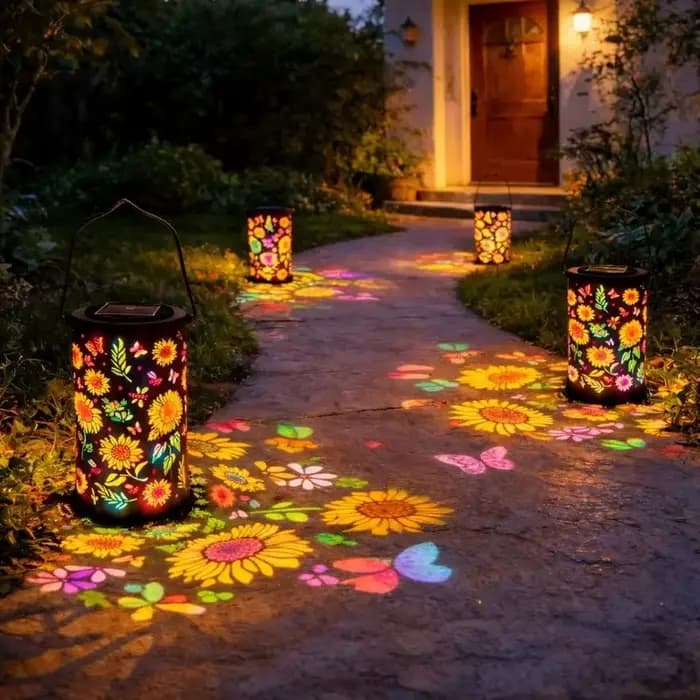 Lanterne solaire de jardin à LED colorée en forme de tournesol, lumière d'ombre, étanche, pour patio, pelouse, jardin, allée