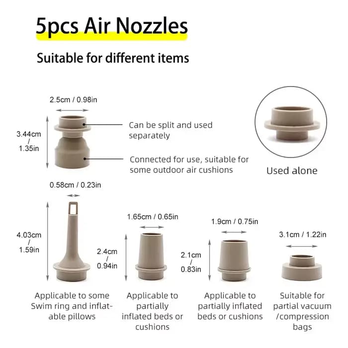 Pompe à air pour camping en plein air avec fonction d'éclairage intégrée, portable et multifonctionnelle pour matelas de couchage gonflable