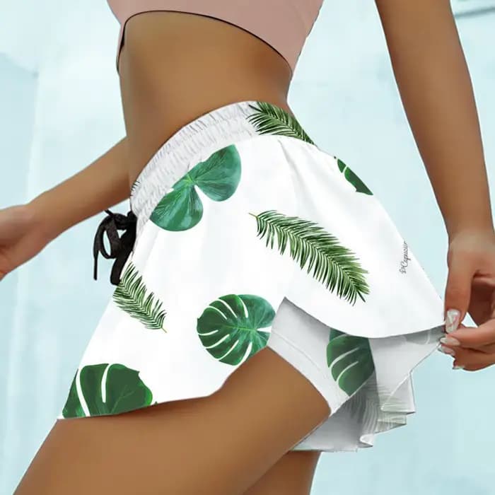 Jupe de sport pour femme, imprimé papillon, jupe courte intérieure, taille haute élastique, mini hakama de golf, été