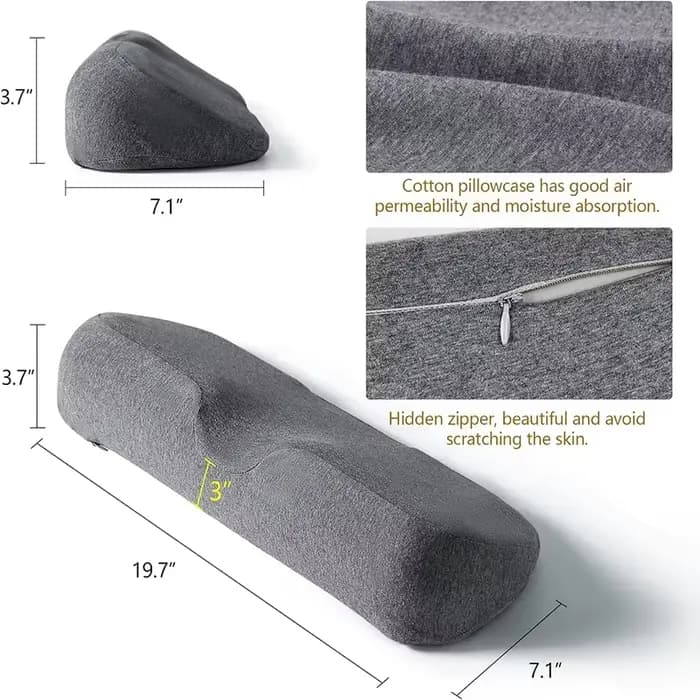 Oreiller cervical en mousse à mémoire de forme à récupération lente, pour la protection du cou et la correction de la colonne vertébrale, favorisant le sommeil et le repose du dos