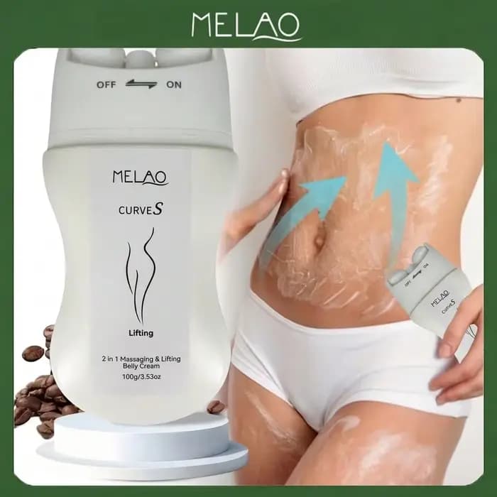 Crème liftante pour le ventre MELAO CURVES 100g avec dispositif de massage