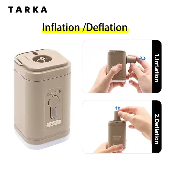 Pompe à air pour camping en plein air avec fonction d'éclairage intégrée, portable et multifonctionnelle pour matelas de couchage gonflable
