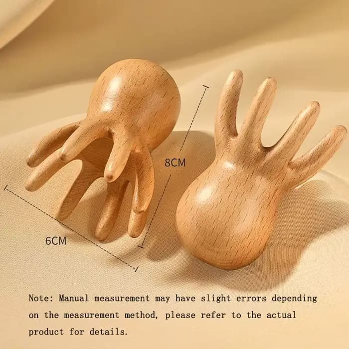 Peigne de massage en bois de hêtre Octopus pour le dos et le corps