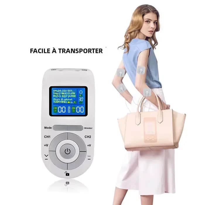 Stimulateur musculaire électrique Tens Ems Acupuncture Masseur facial et corporel Thérapie numérique Outil de massage Herald Électrostimulateur