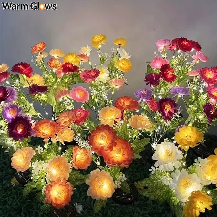  Lampes solaires d'extérieur, éclairage de jardin, lampes de pelouse en forme de lotus de neige, décoratives pour patio, fête, mariage