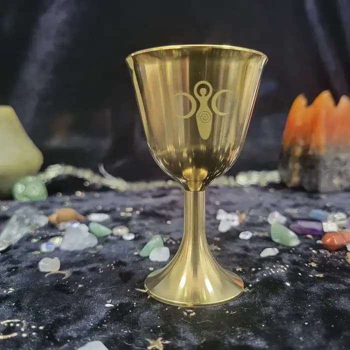 Gobelet en cuivre pour autel de tarot, pentacle en spirale, noeud celtique, sorcière, sorts magiques, rituels de l'eau, cérémonie 152, haute qualité