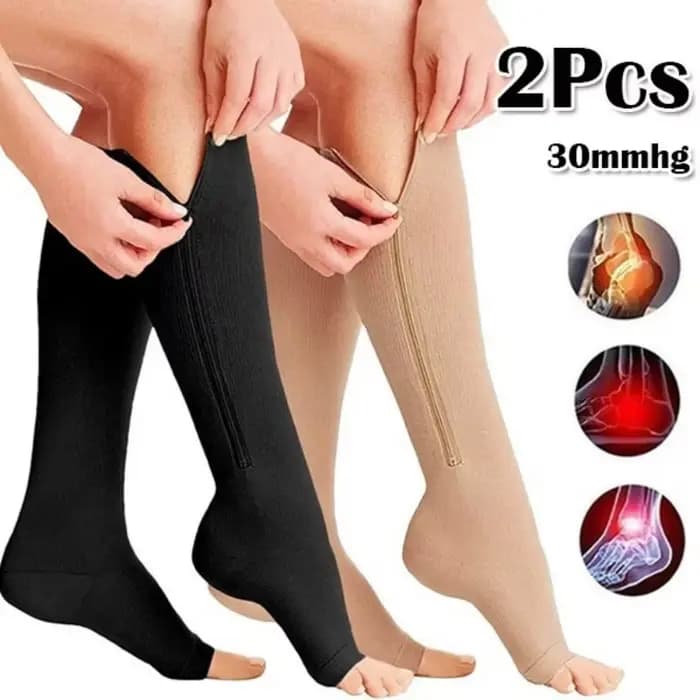 Chaussette de Compression médicale à fermeture éclair pour femmes et hommes