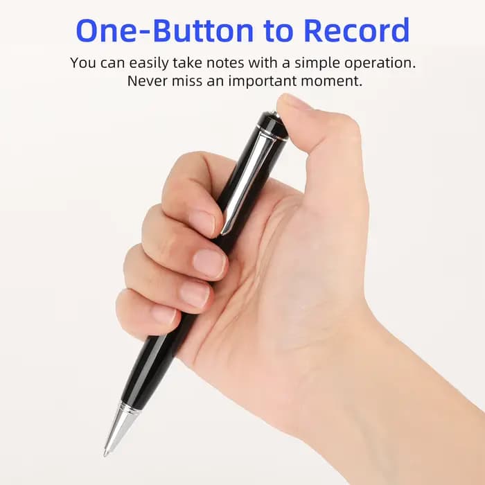 Stylo enregistreur vocal numérique, dispositif d'enregistrement Dictaphone activé par Audio, lecteur de musique professionnel avec câble USB, bouchon d'oreille