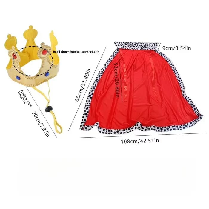 Cape de roi chien d'halloween, Cape mignonne et amusante avec couronne réglable, Cape de roi pour animaux de compagnie pour grands chiens et chats, fournitures de fête Cosplay