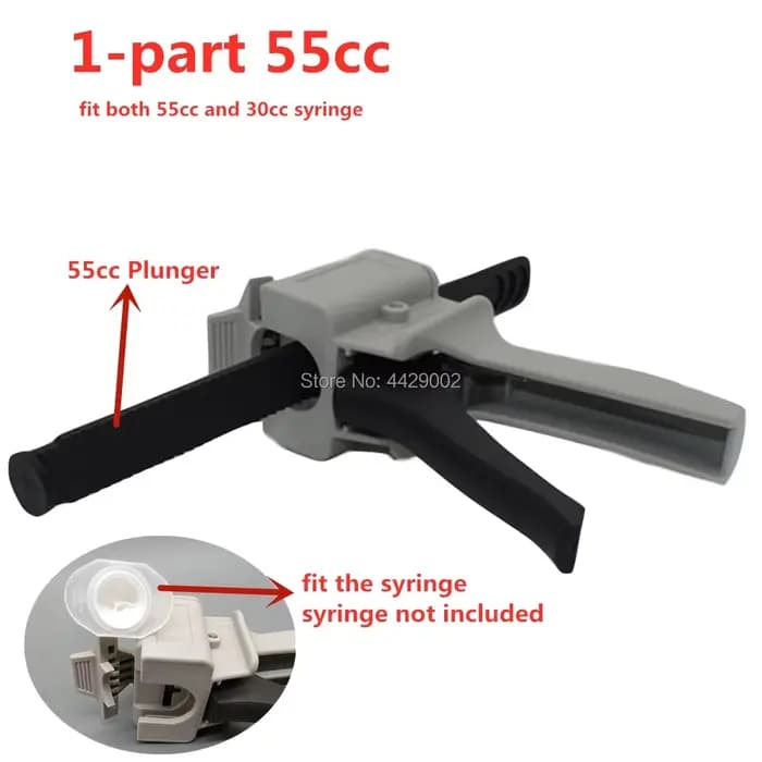 Pistolet à mastic manuel pour cartouches d'adhésif et d'époxy 1:1 10:1 1:10 50ml 75ml 30cc 55cc