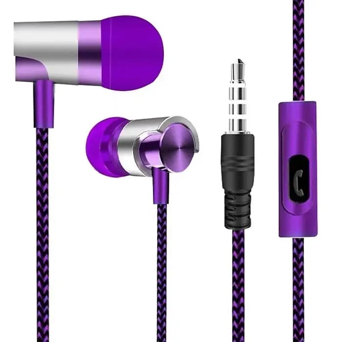 Écouteurs intra-auriculaires filaires avec suppression du bruit, design ergonomique, stéréo, écouteurs de musique de sport pour recharge de téléphone portable
