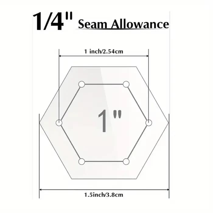 Ensemble de 6 gabarits de quilting hexagonaux, outil de couture multifonctionnel pour le quilting, la couture et les loisirs créatifs, pour les quilteurs professionnels et les amateurs.