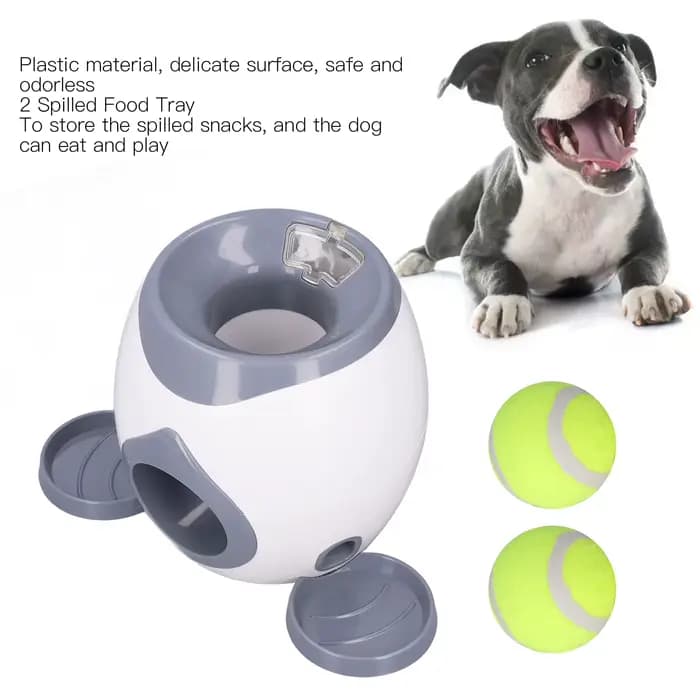 Jouets d'Alimentation de Balles de Tennis pour Chien, Machine avec 2 Balles pour Entraînement