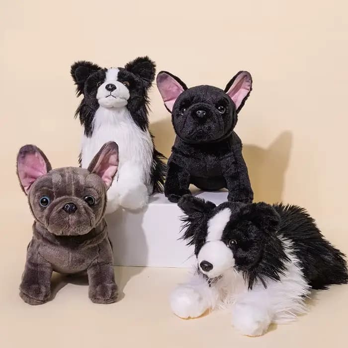 Peluche chien bouledogue français, Border Collie, Chihuahua, 22cm, mignon, Kawaii, joli cadeau d'anniversaire pour enfants, 1 pièce