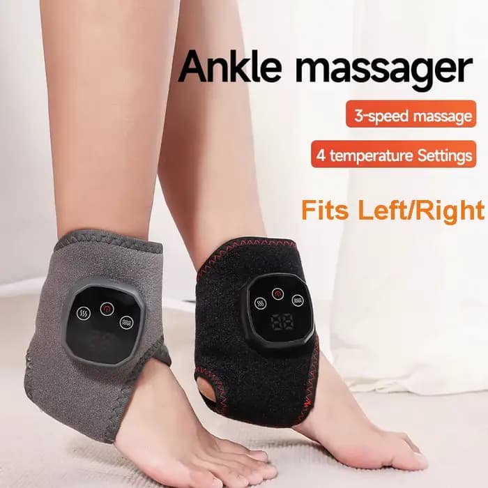 Masseur électrique chauffant et vibrant pour cheville et poignet, thérapie par compresse chaude, enveloppement chauffant pour massage de la cheville, support de protection pour le pied