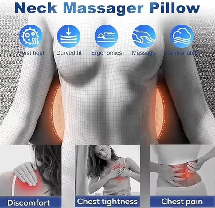 Masseur dorsal 3-en-1 avec chaleur et vibrations pour soulager les douleurs dorsales