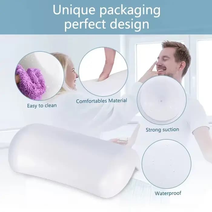 Oreiller de bain imperméable et antidérapant pour spa – Coussin rembourré en mousse à mémoire de forme pour la tête et