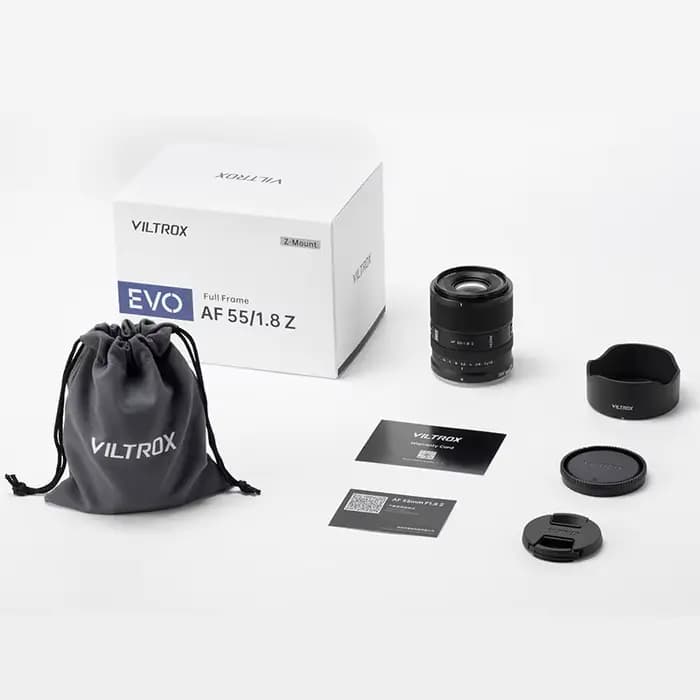 Objectif Viltrox 55mm F1.8 EVO pour appareils photo, plein format, autofocus, grande ouverture, objectif humaniste pour appareils photo Sony FE et Nikon Z.