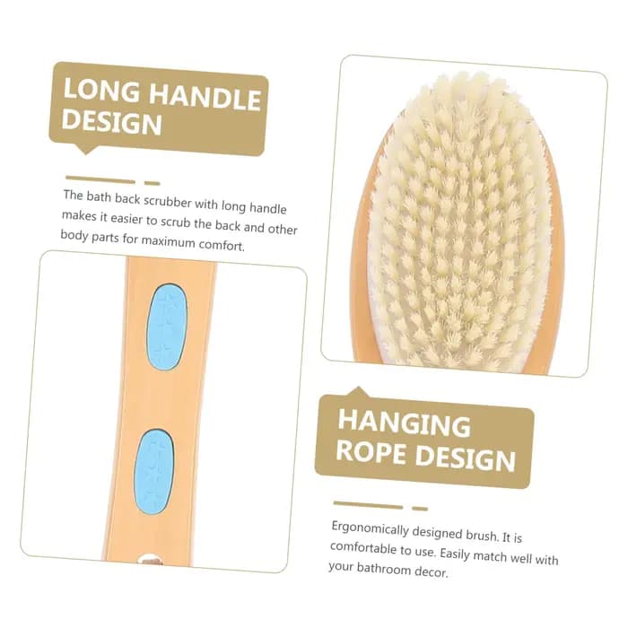Peau sèche bois corps brosse Exfoliation poils naturels dos