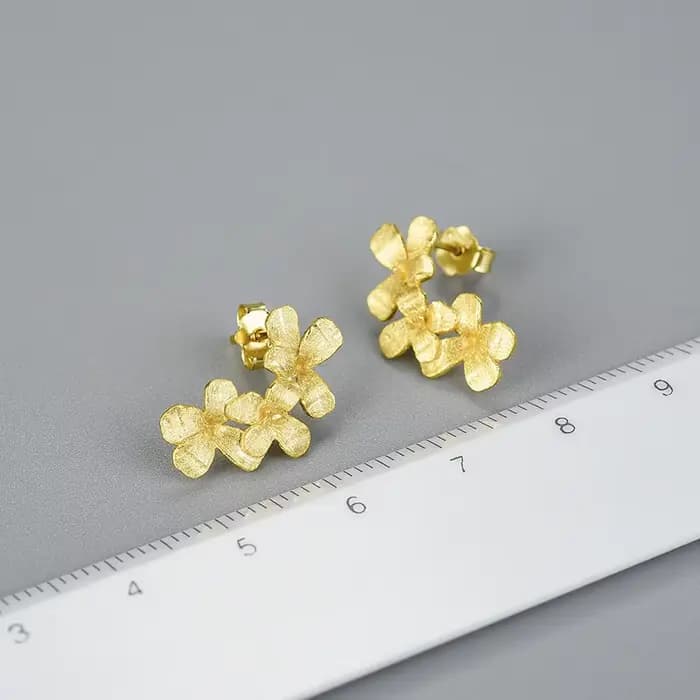 Boucles d'oreilles Lotus Fun Flower dans mon jardin, en argent Sterling 925 véritable, bijoux fins faits à la main, cadeau pour femmes, nouvelle collection