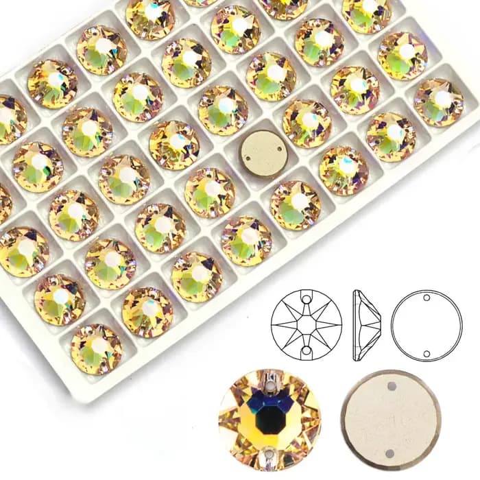 Strass Xirius Paradise Shine en vrac, cristaux à coudre, 8 grands et 8 petits, perles de pierre en cristal pour accessoires de couture et vêtements DIY