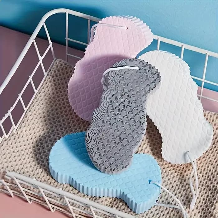 Éponge de bain exfoliante texturée 3D super douce – Gommage doux pour la peau