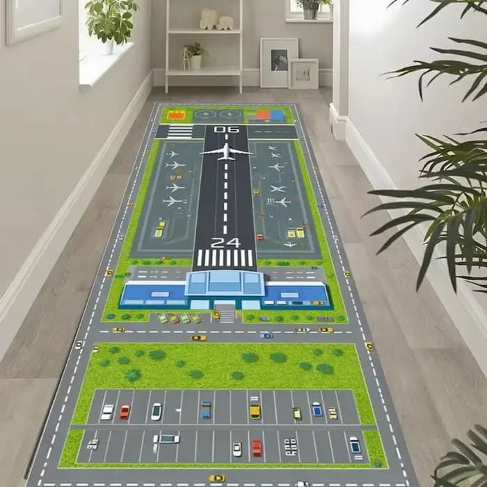 Tapis de piste d'atterrissage d'aéroport, décoration avion, tapis de piste d'avion moderne, décoration aviation, cadeau pilote, décoration chambre garçons, tapis de maison