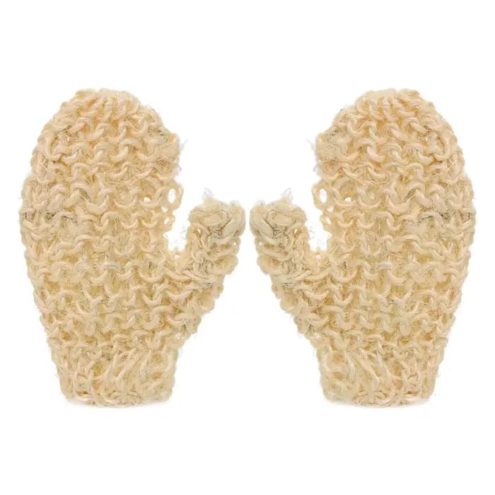 1 paire de gants exfoliants en sisal naturel pour le corps