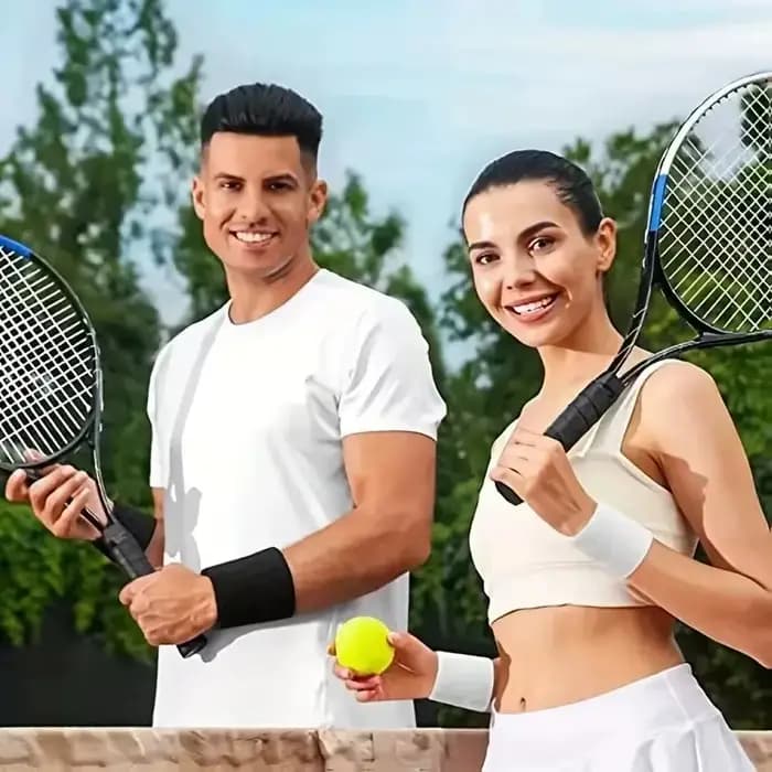 Lot de 1/2/3/4 paires de bandeaux de poignet en coton respirant, absorbants la transpiration, pour le tennis, le football, le basketball, la course à pied et la gym
